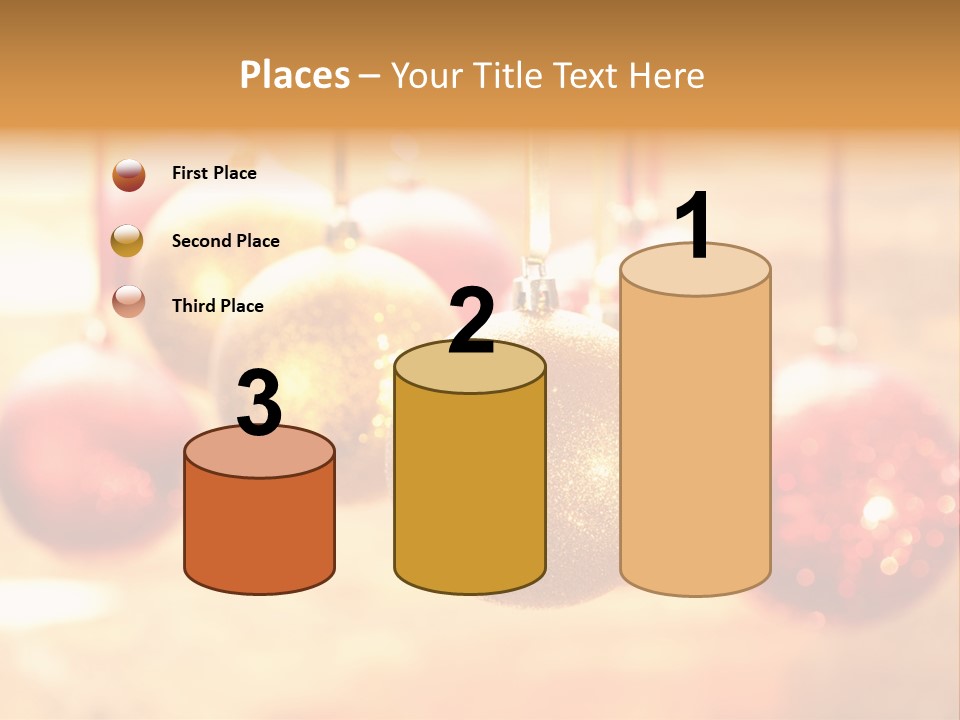 Gold Glass Bauble PowerPoint Template