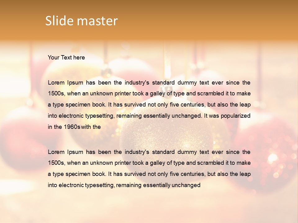 Gold Glass Bauble PowerPoint Template