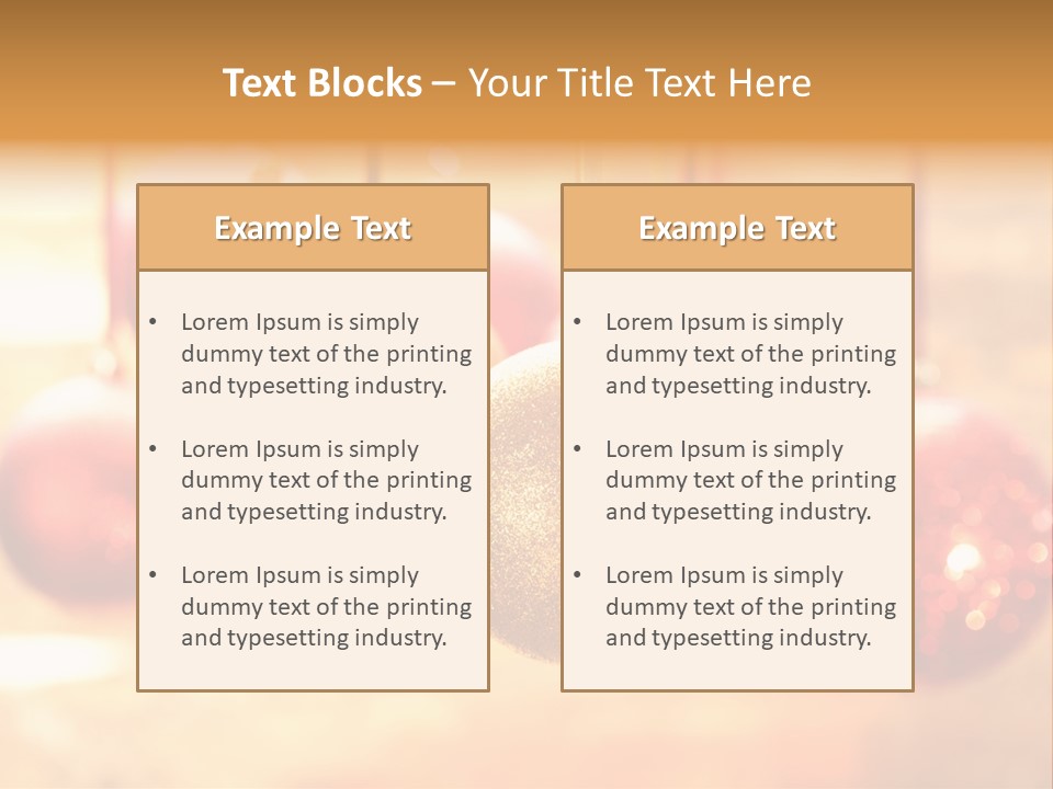 Gold Glass Bauble PowerPoint Template