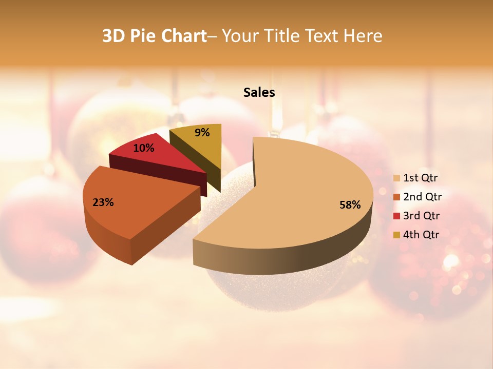 Gold Glass Bauble PowerPoint Template