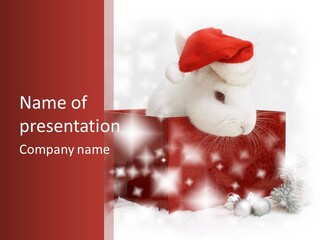 Gift Cute Rabbit PowerPoint Template