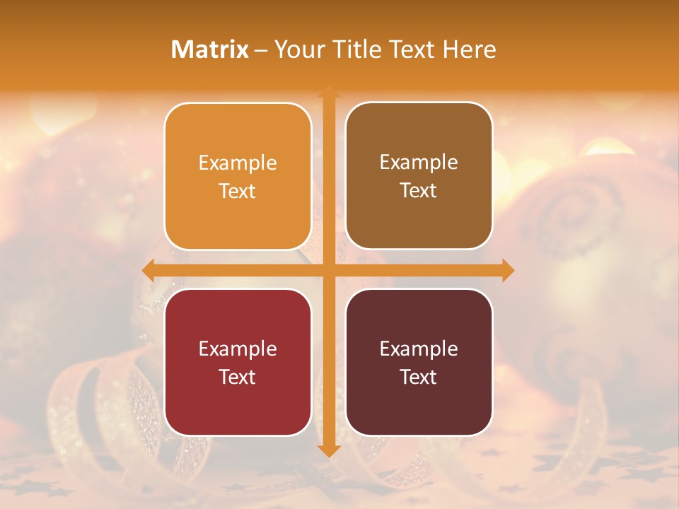 Xmas Ribbon Gold PowerPoint Template