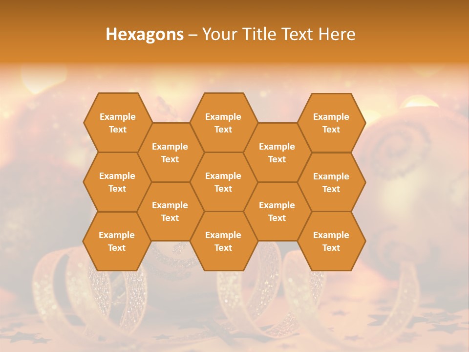 Xmas Ribbon Gold PowerPoint Template