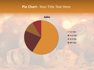 Xmas Ribbon Gold PowerPoint Template