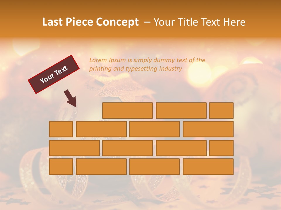 Xmas Ribbon Gold PowerPoint Template