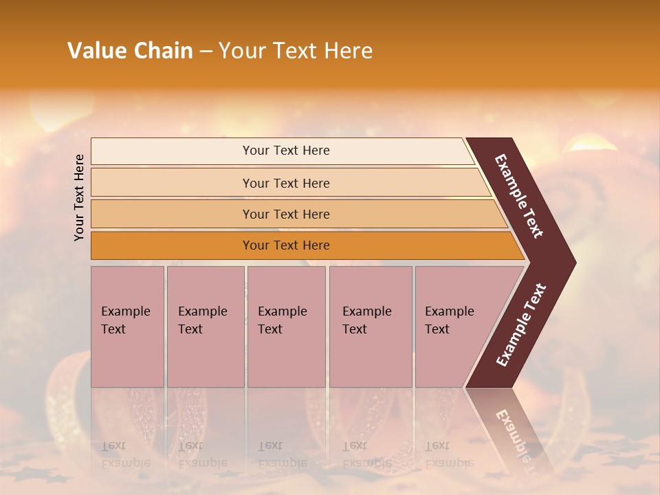 Xmas Ribbon Gold PowerPoint Template