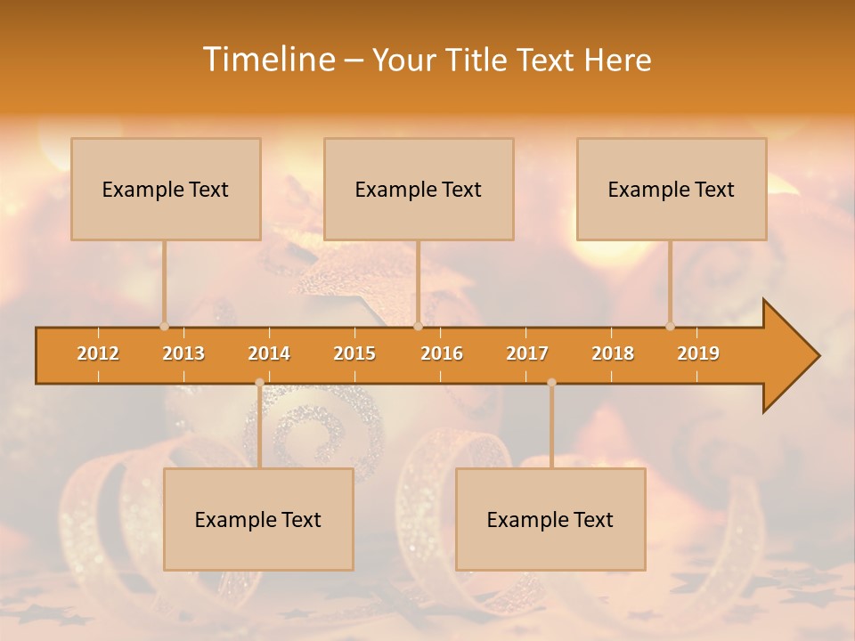 Xmas Ribbon Gold PowerPoint Template