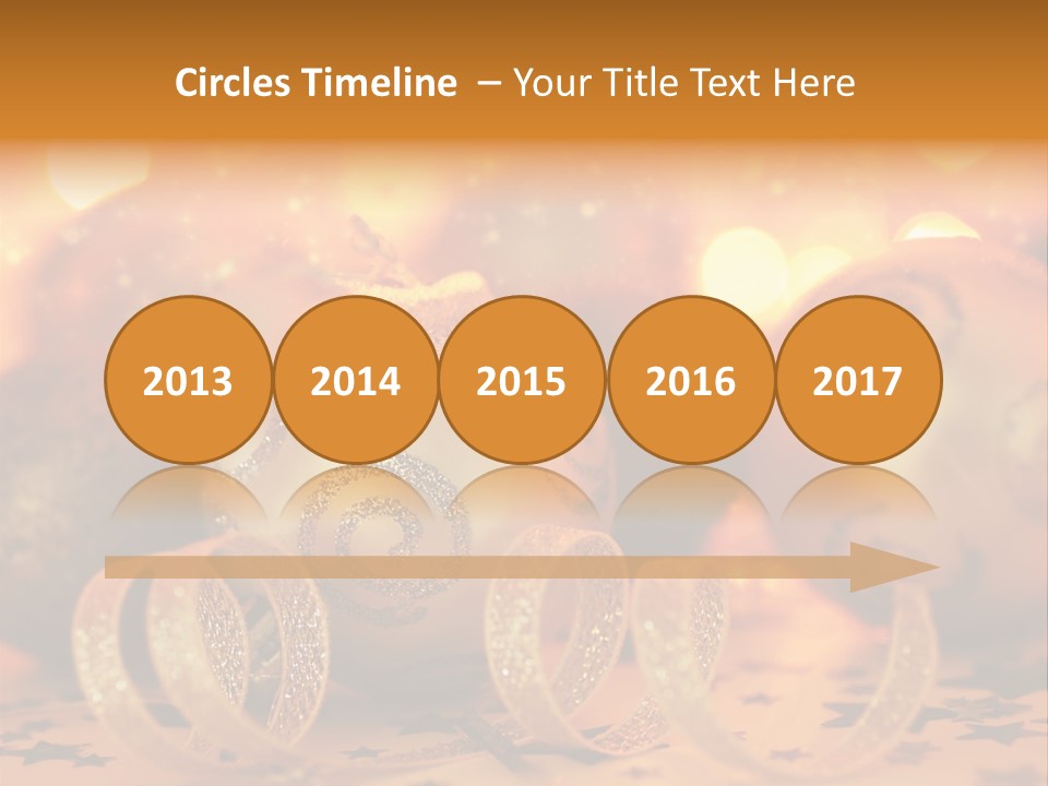 Xmas Ribbon Gold PowerPoint Template