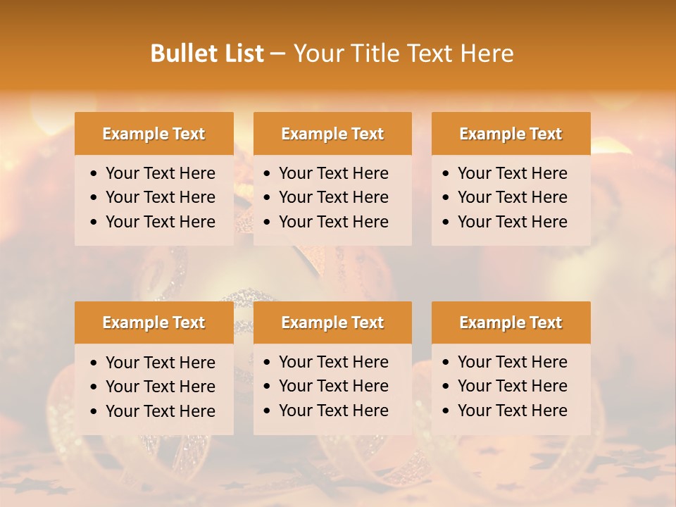 Xmas Ribbon Gold PowerPoint Template