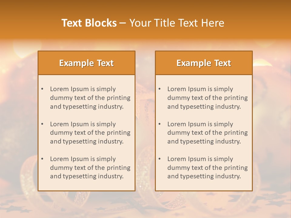 Xmas Ribbon Gold PowerPoint Template