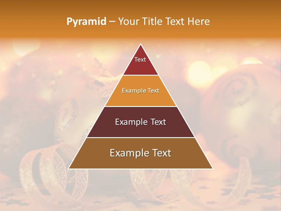 Xmas Ribbon Gold PowerPoint Template