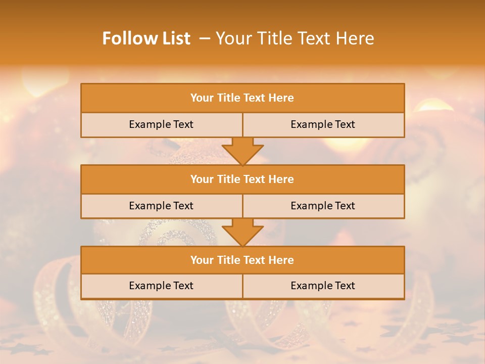 Xmas Ribbon Gold PowerPoint Template