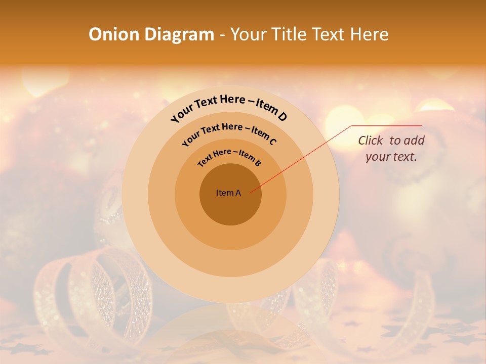 Xmas Ribbon Gold PowerPoint Template