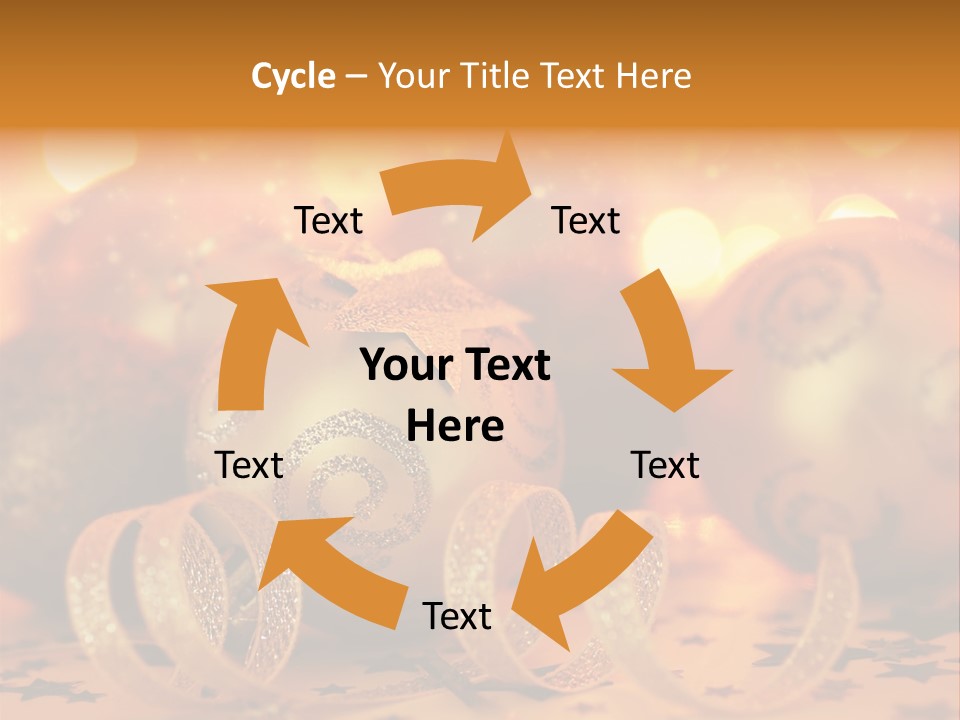 Xmas Ribbon Gold PowerPoint Template