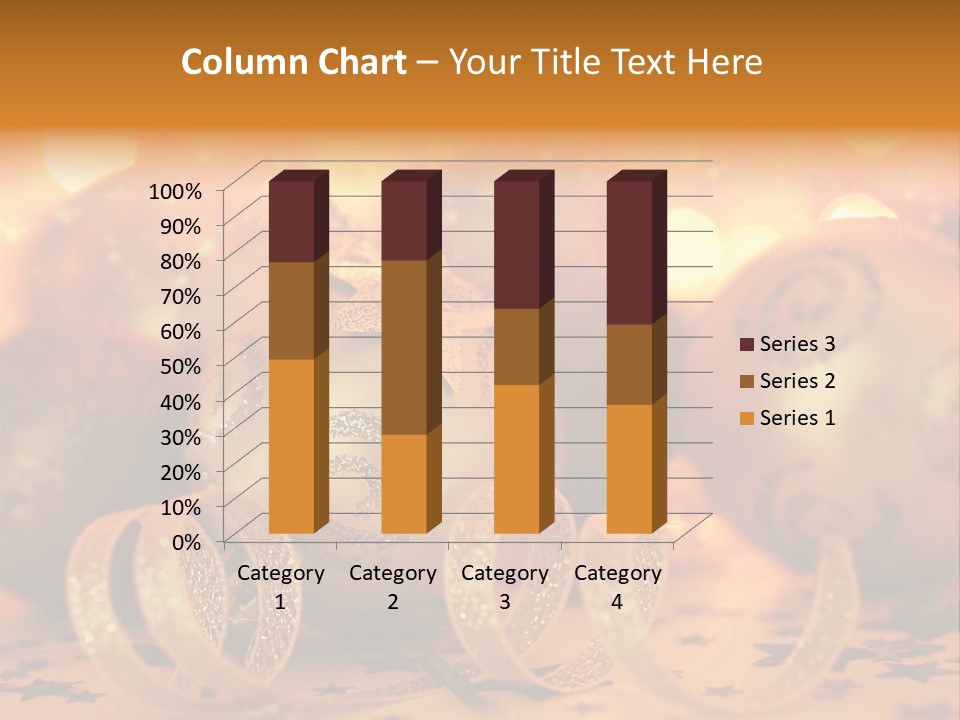 Xmas Ribbon Gold PowerPoint Template