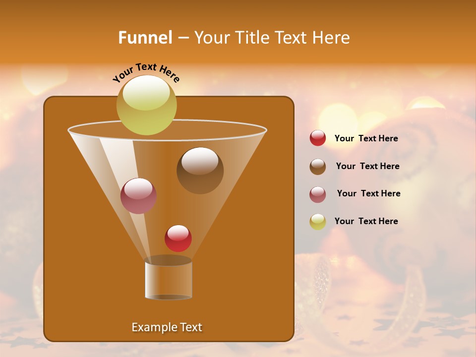 Xmas Ribbon Gold PowerPoint Template