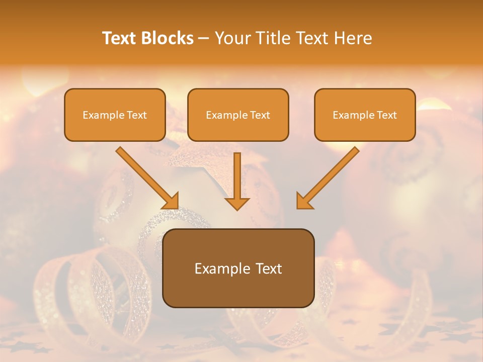 Xmas Ribbon Gold PowerPoint Template