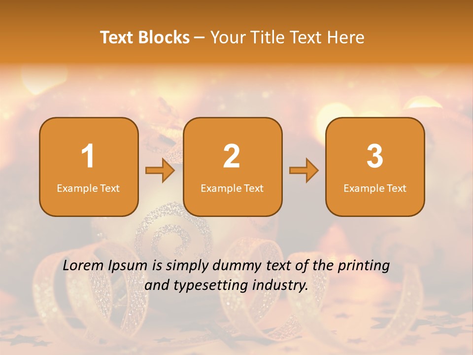 Xmas Ribbon Gold PowerPoint Template