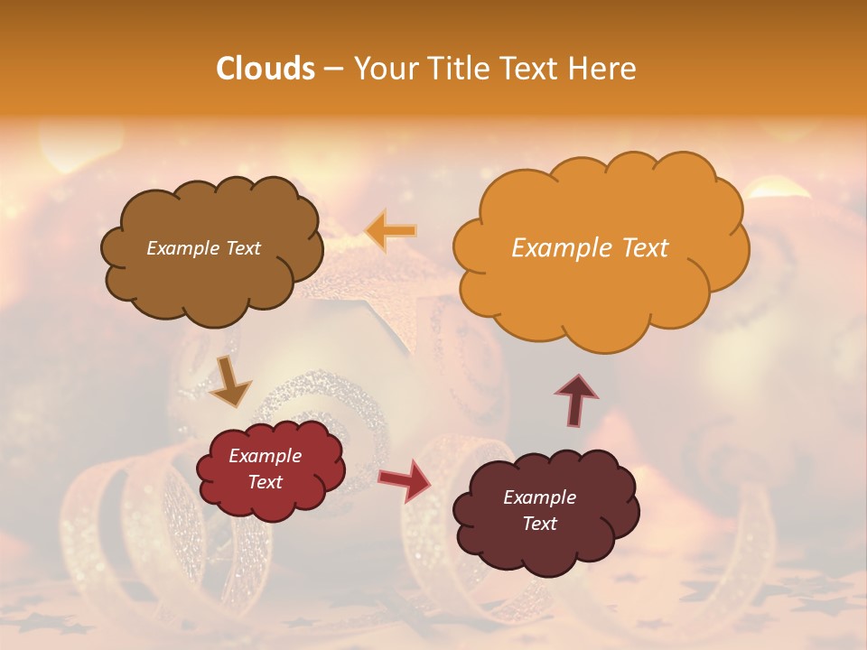 Xmas Ribbon Gold PowerPoint Template