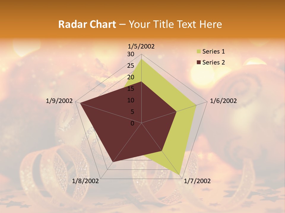 Xmas Ribbon Gold PowerPoint Template