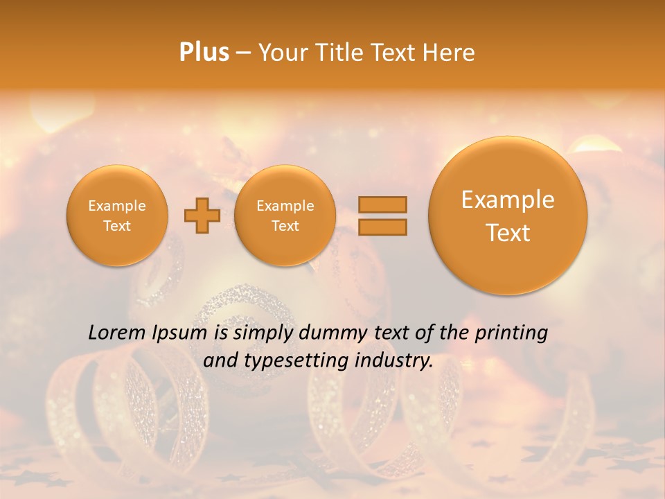 Xmas Ribbon Gold PowerPoint Template