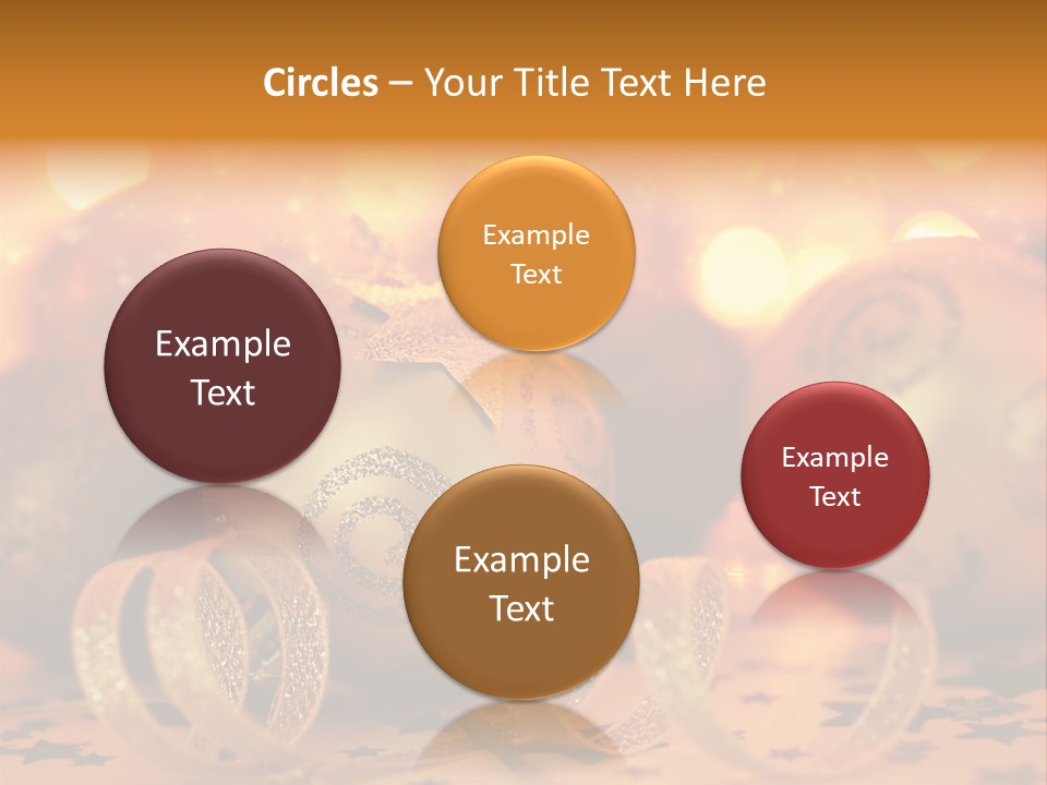 Xmas Ribbon Gold PowerPoint Template