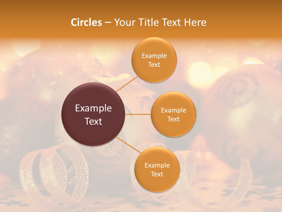 Xmas Ribbon Gold PowerPoint Template