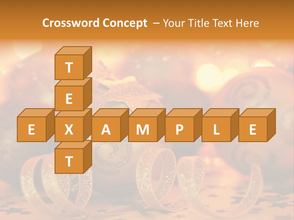 Xmas Ribbon Gold PowerPoint Template