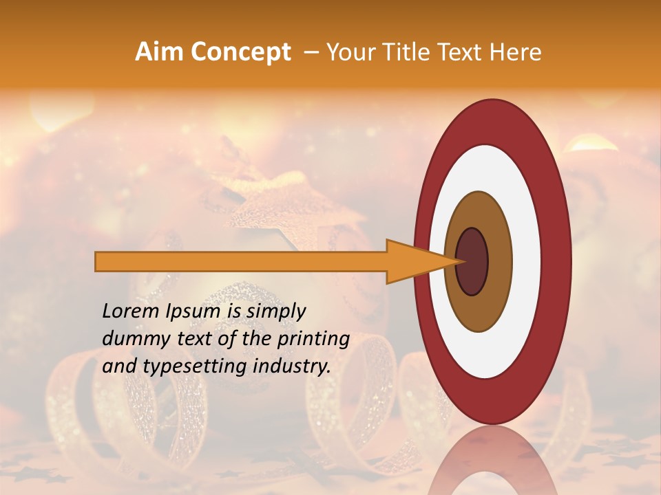 Xmas Ribbon Gold PowerPoint Template