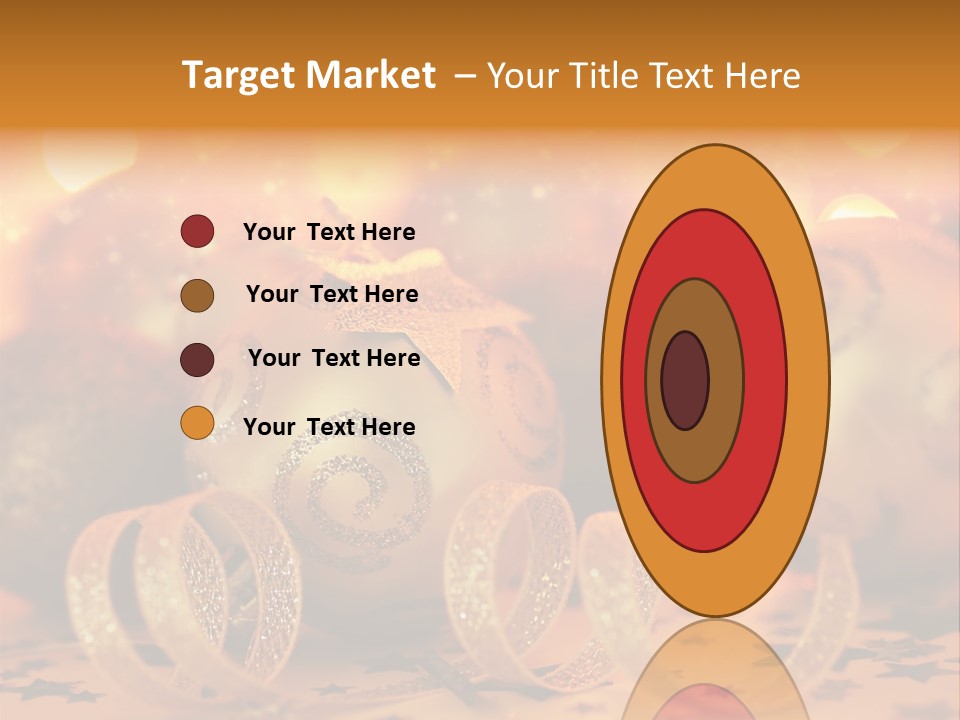 Xmas Ribbon Gold PowerPoint Template