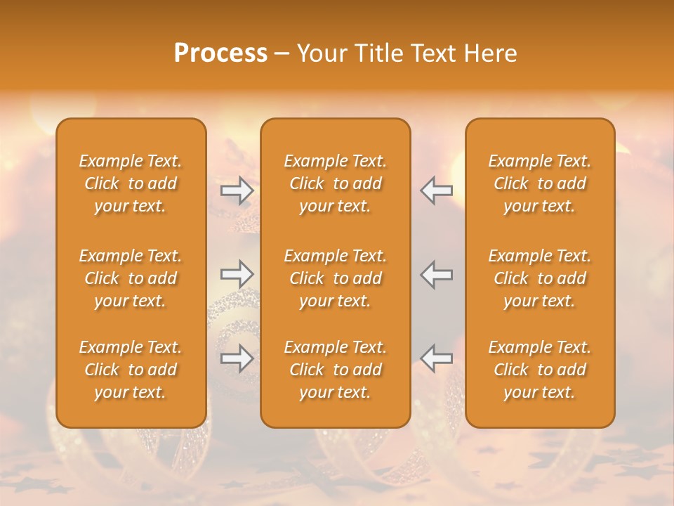 Xmas Ribbon Gold PowerPoint Template