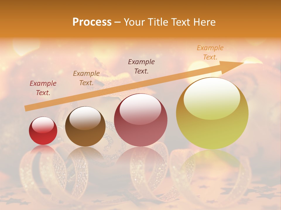 Xmas Ribbon Gold PowerPoint Template