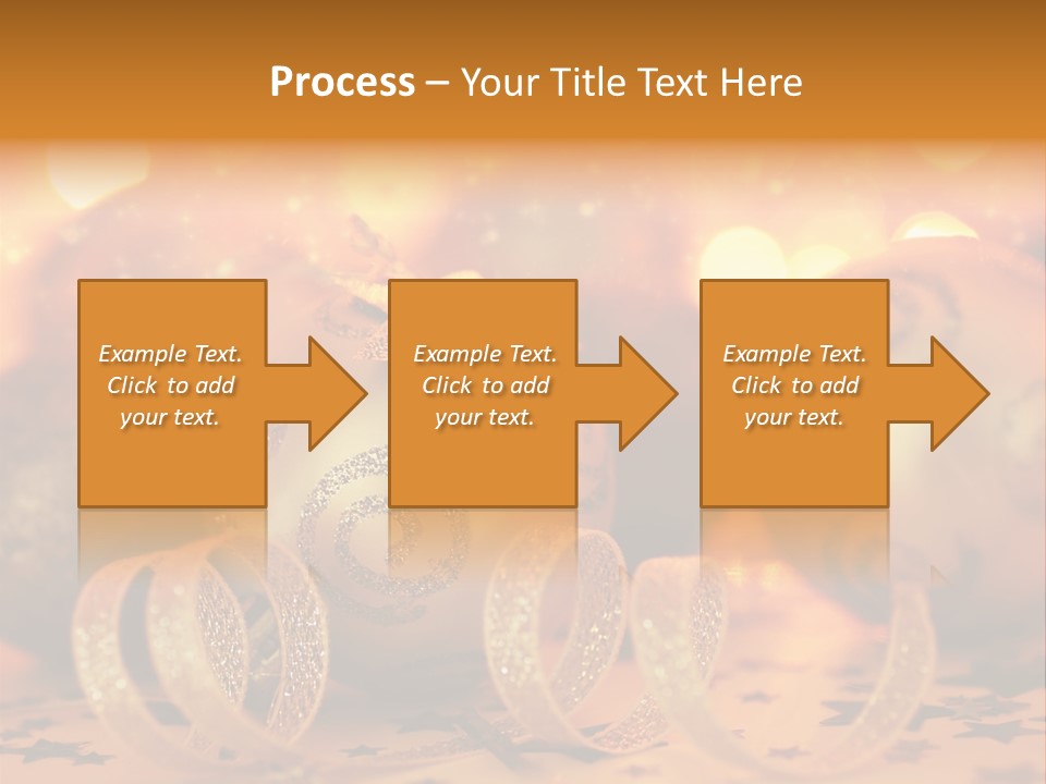 Xmas Ribbon Gold PowerPoint Template