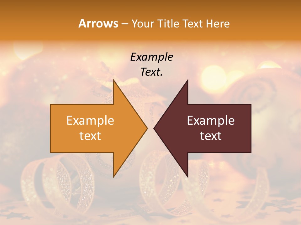 Xmas Ribbon Gold PowerPoint Template