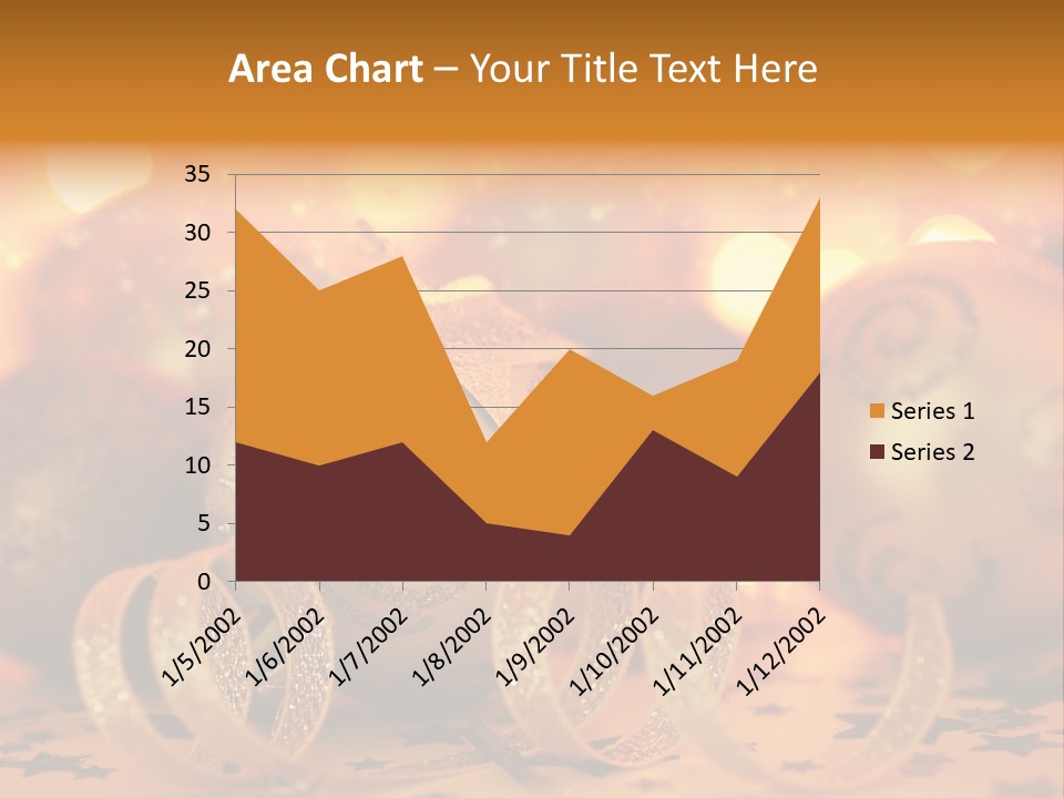 Xmas Ribbon Gold PowerPoint Template