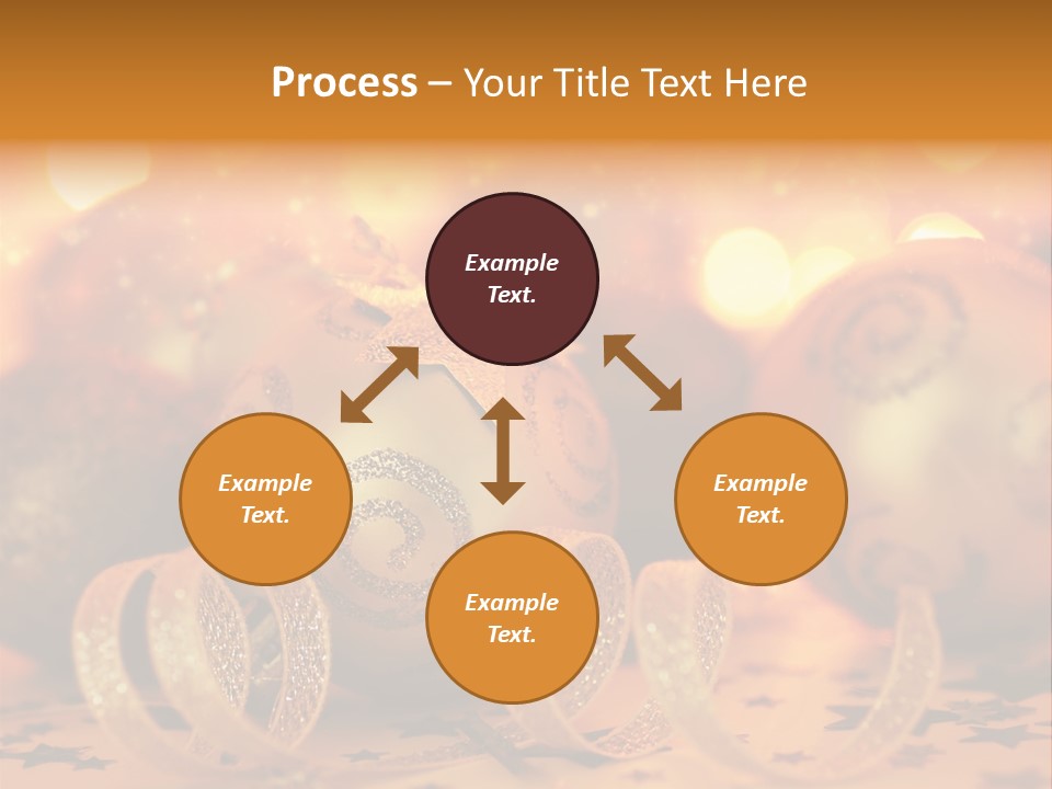 Xmas Ribbon Gold PowerPoint Template