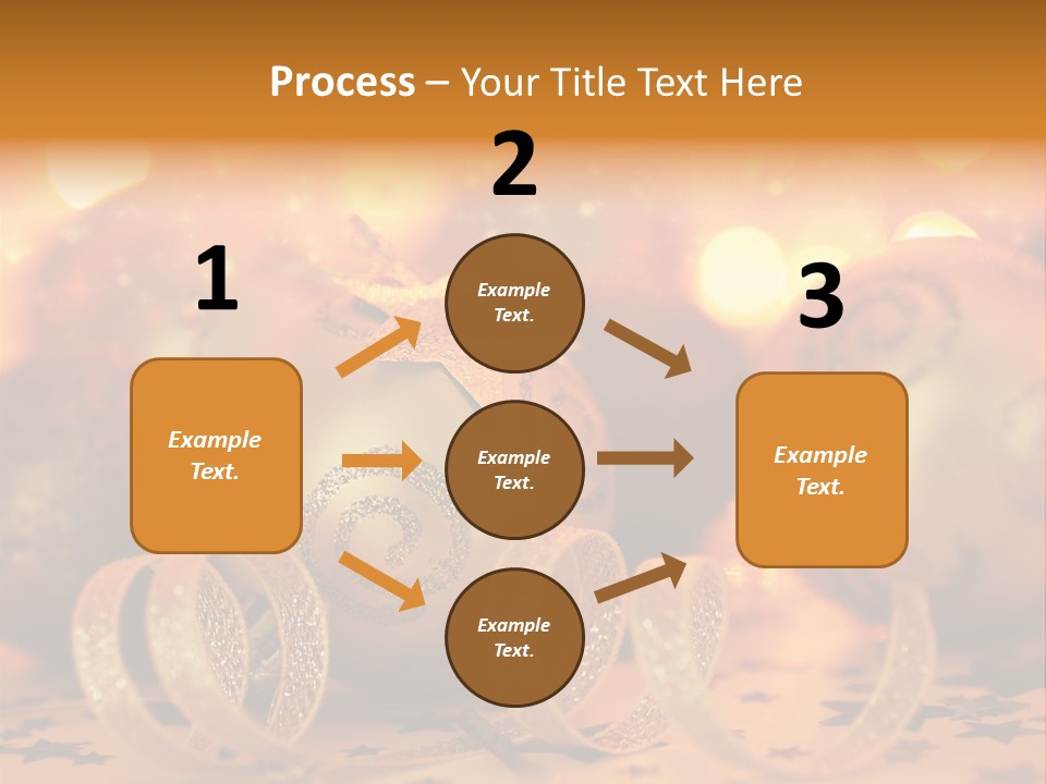 Xmas Ribbon Gold PowerPoint Template