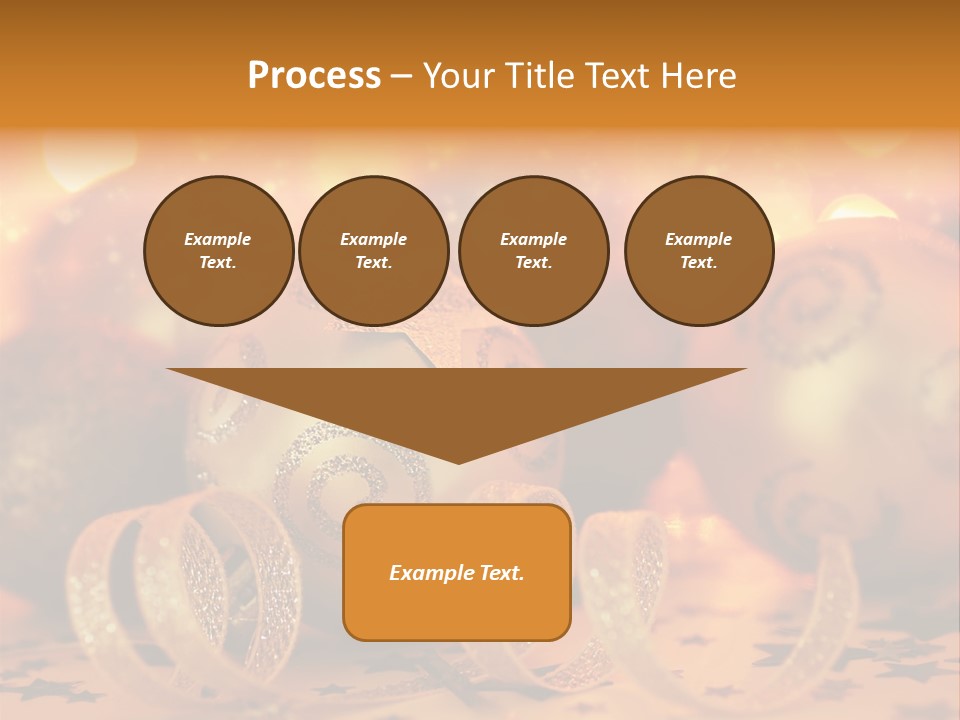 Xmas Ribbon Gold PowerPoint Template