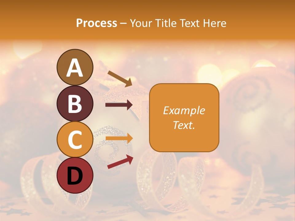 Xmas Ribbon Gold PowerPoint Template