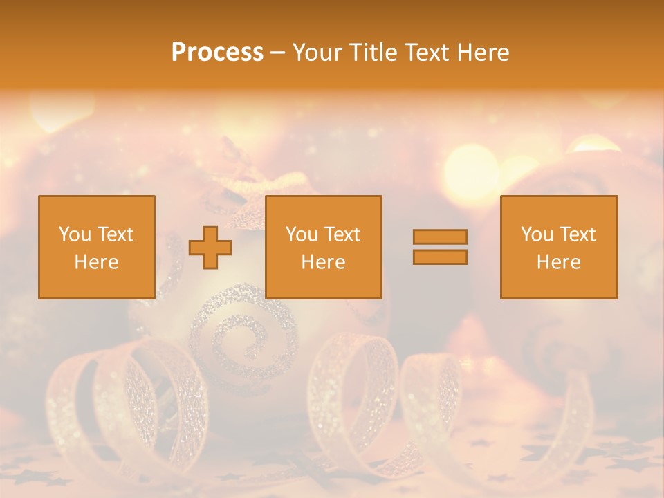 Xmas Ribbon Gold PowerPoint Template