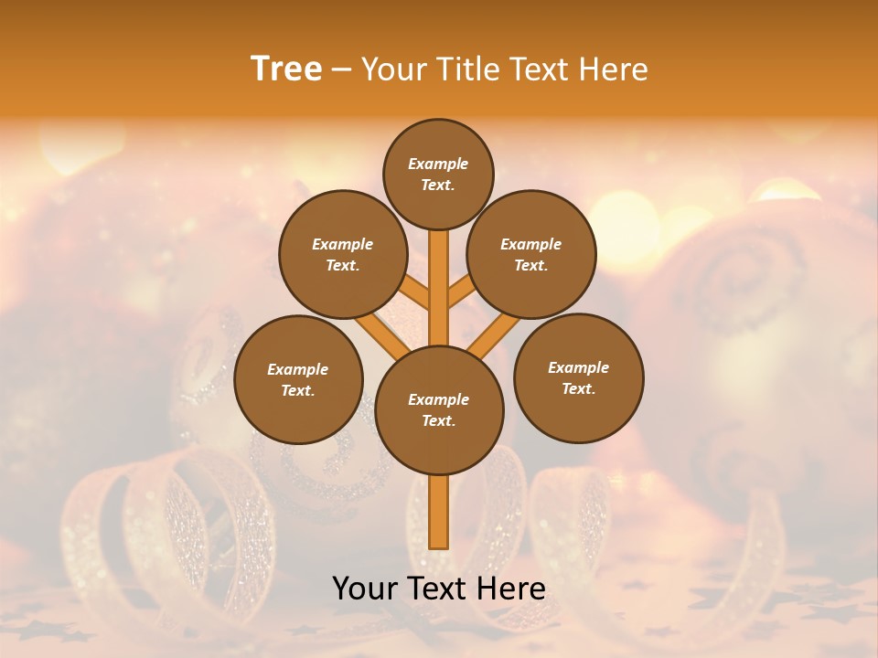 Xmas Ribbon Gold PowerPoint Template