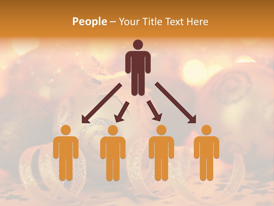 Xmas Ribbon Gold PowerPoint Template