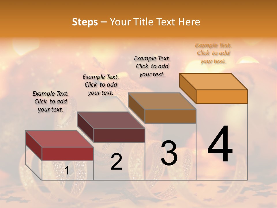 Xmas Ribbon Gold PowerPoint Template
