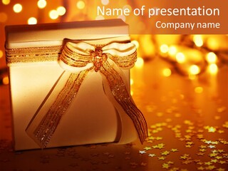 Greeting Christmas Gift Merry PowerPoint Template