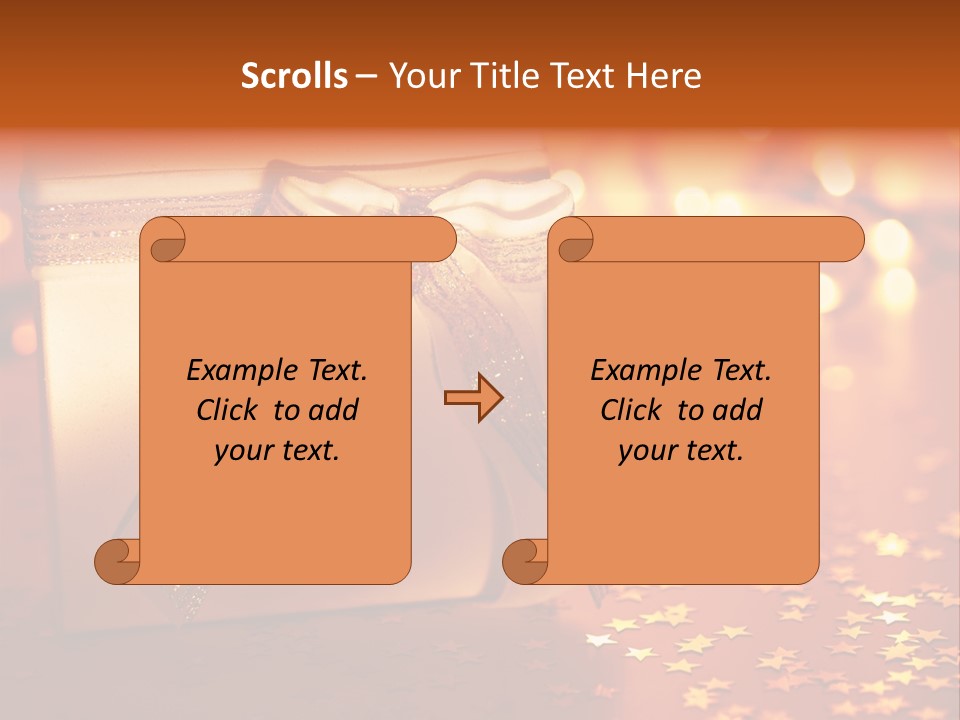 Greeting Christmas Gift Merry PowerPoint Template