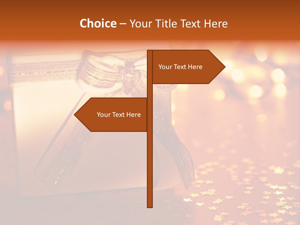 Greeting Christmas Gift Merry PowerPoint Template