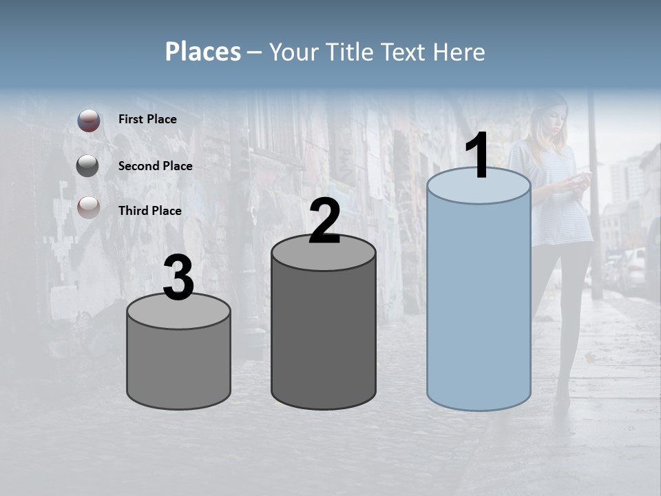 Mobile Outdoor Blonde PowerPoint Template