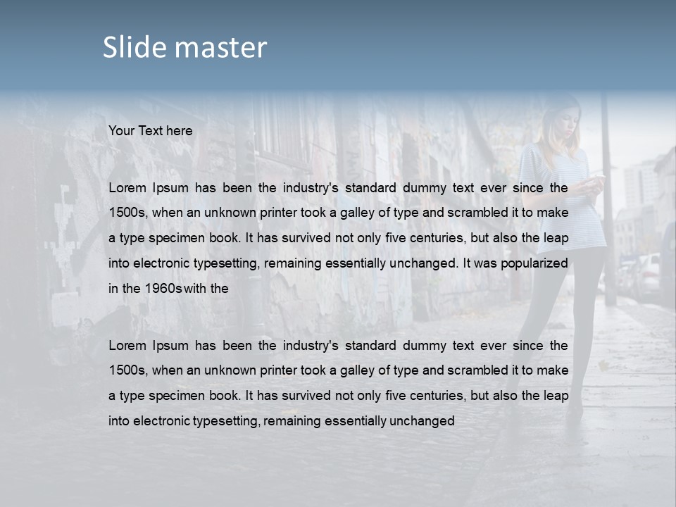 Mobile Outdoor Blonde PowerPoint Template