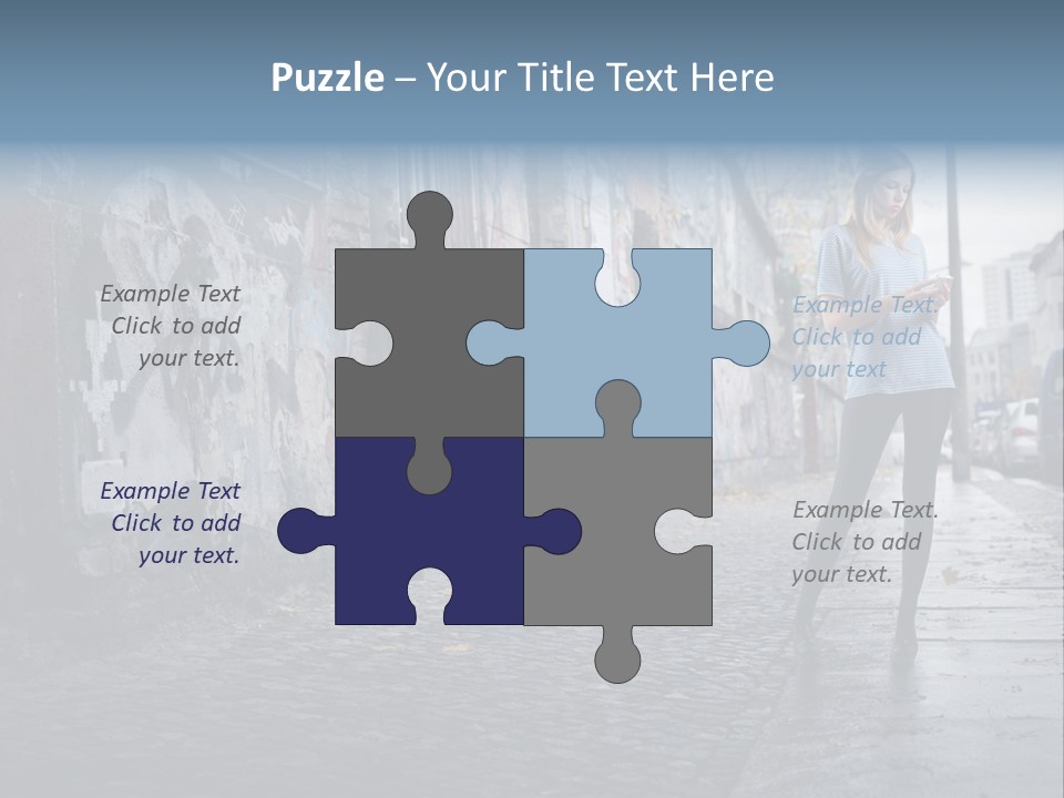 Mobile Outdoor Blonde PowerPoint Template