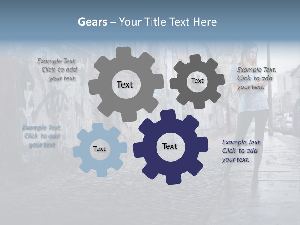 Mobile Outdoor Blonde PowerPoint Template